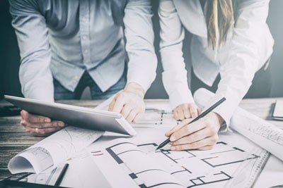 Architekten mit Plan